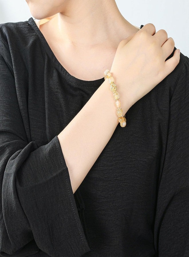 Moslovstar Natural Healing Citrine Bracelet for Women 8mm Beaded Bracelets Crystal Stretch Jewelry Yoga Protection Gifts 7 inches - Image 5